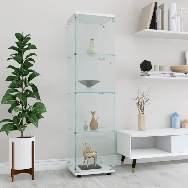 Glass Display Cabinet with Glass Doors